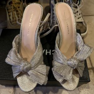 Loeffler Randall silver bow heels 7.5